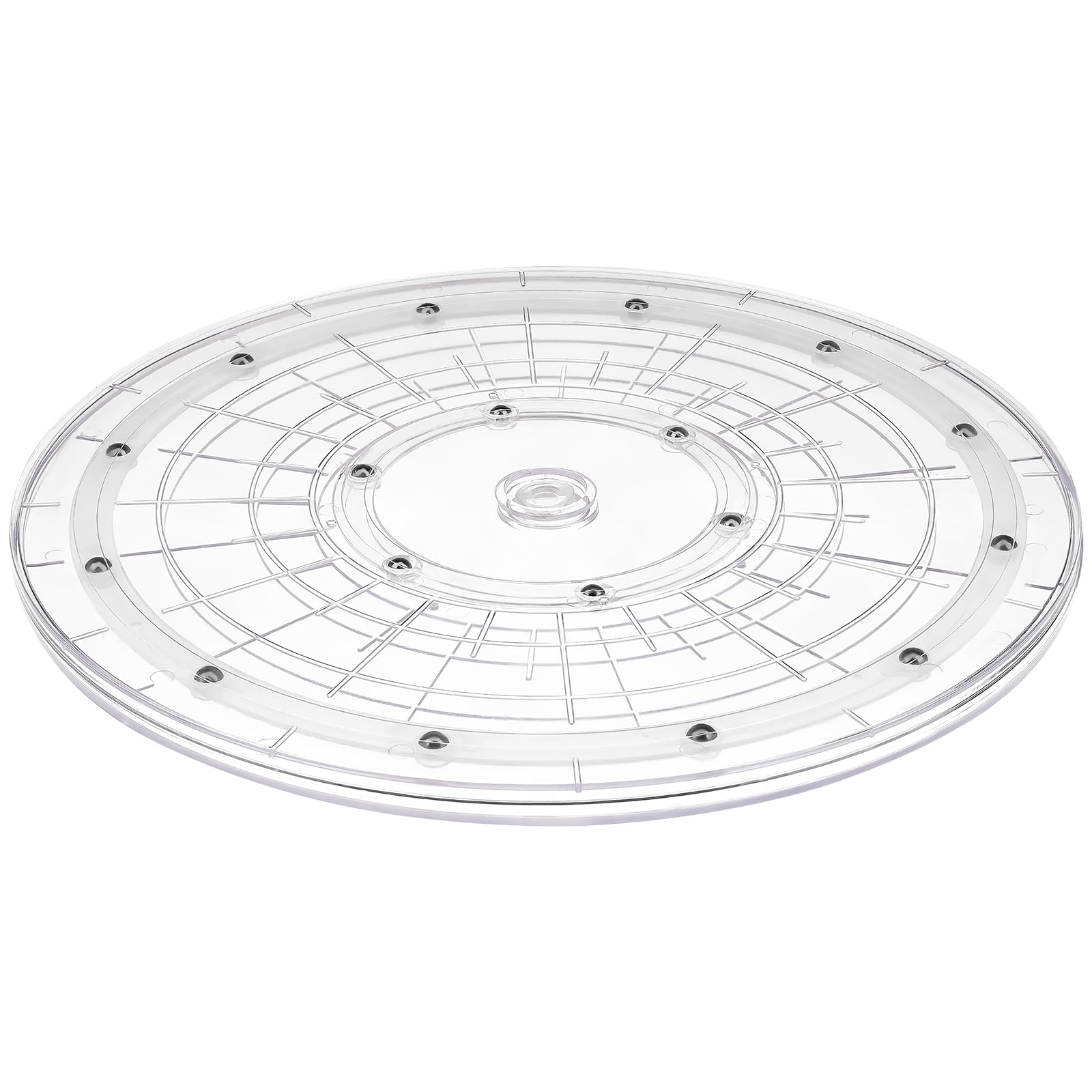 Kepfire Acrylic Lazy Susan Turntable 30 cm Clear Organizer Bearing Revolving Display Base Kitchen Pantry Cabinet Decorating Spice Cake Rack