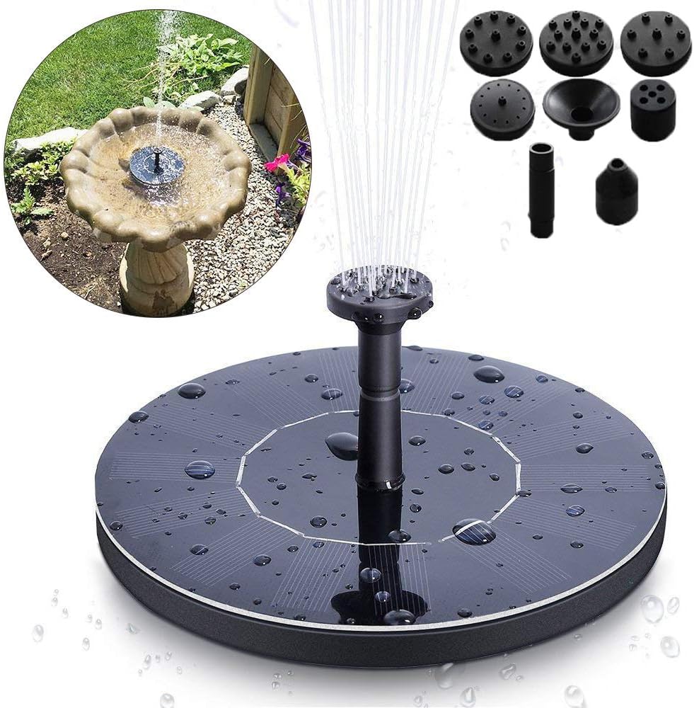 MSDADA Solar Fountain Pump, Solar Water Fountain for Bird