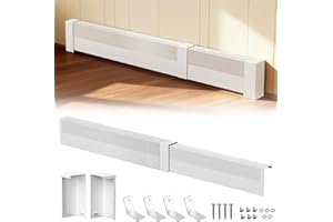 3FT-6FT Baseboard Heater Cover, Galvanized Steel Decorative Baseboard Heater Covers with Left and Right End Covers, Easy Slip