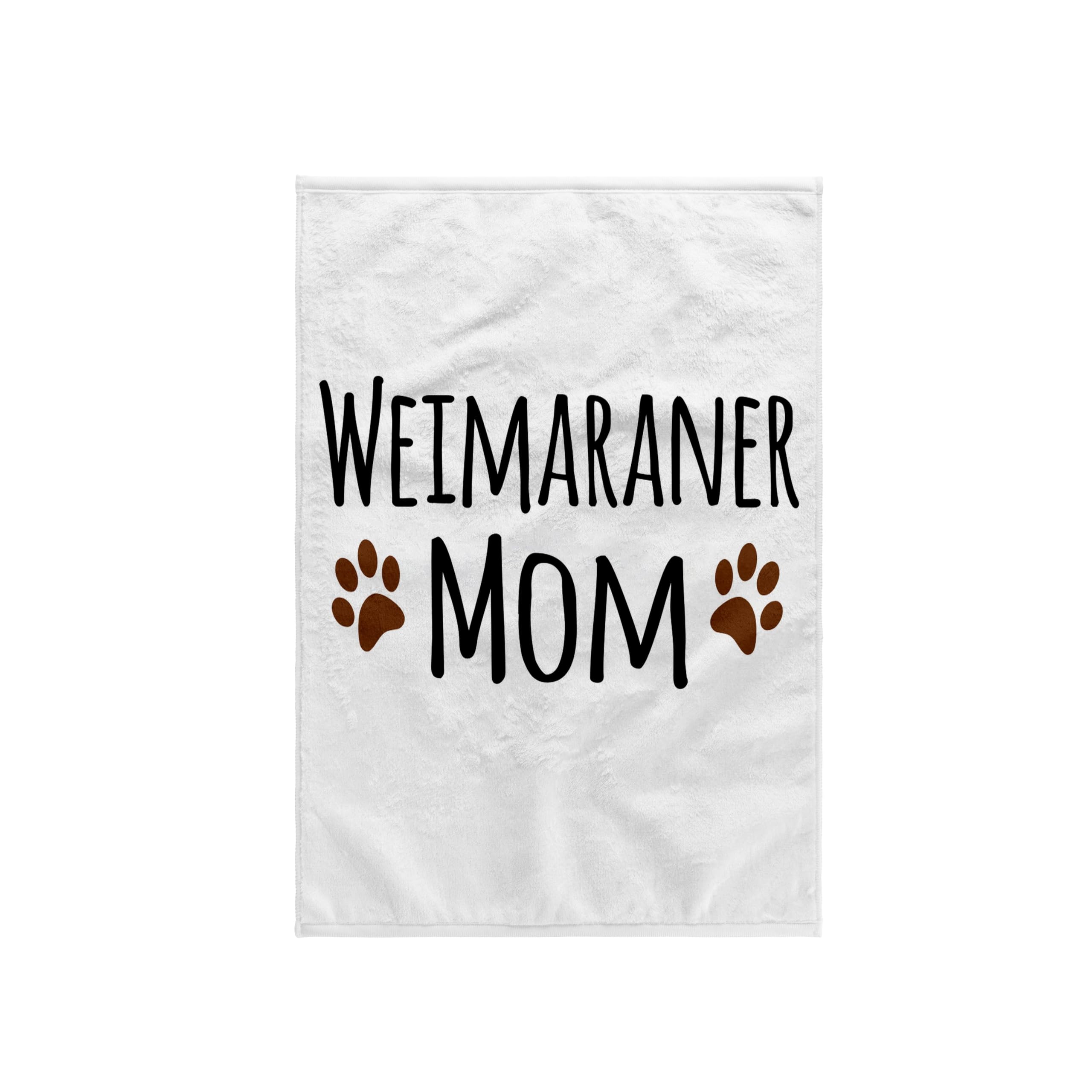 3dRose Weimaraner Dog Mom Breed-Muddy Brown Paw Prints-Doggy Lover-Proud Mama Pet Owner Towel, Polyester, Multi-Colour, 15 x 22-Inch