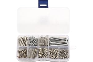 UtopixHub 204 Pcs Guitar Screw Kit 9 Types Assortment Set with Springs for Electric Guitar Bridge Pickup Pickguard Tuner Swit