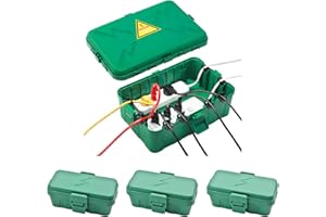 Hrensaw IP54 Large Outdoor Electrical Box w/ 8 Cable Seal Entry, Bundle w/ 3 Small Weatherproof Extension Cord Safety Box, Protect Power Strip, Timer Outlet Plug, Holiday Lights Decoration,Green