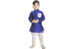 NEW GEN Boom Boys Full Sleeve Pocket Kurta & Paijama Pant_300_Blue Pocket