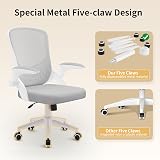 nasPaluro Ergonomic Computer Desk Chair with Flip-up Armrests Grey view 7
