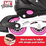 M.Y X-Skate Adjustable Pink Inline Skates for Kids Medium view 3