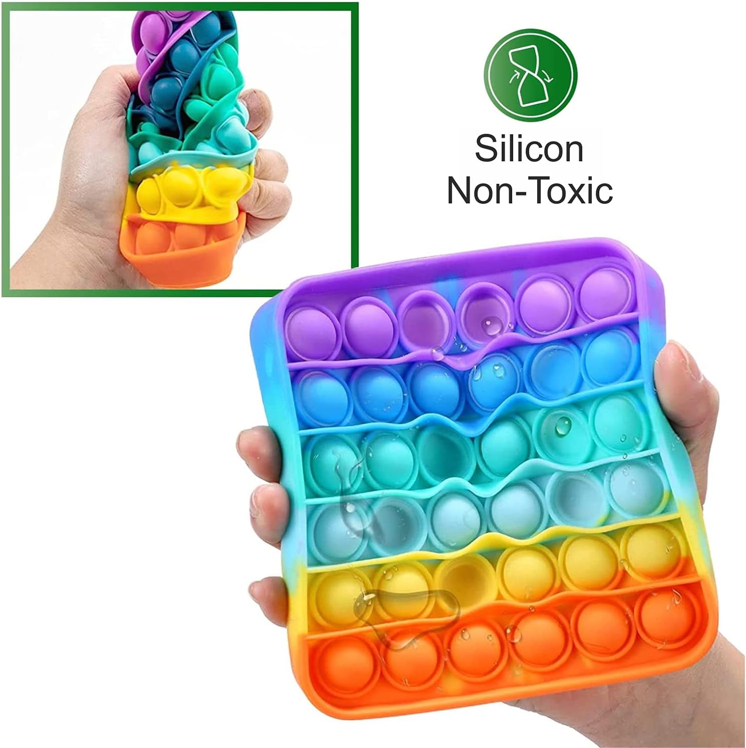 2 Pack Rainbow Poppets & Push Pop Bubble Sensory Fidget Toy, Small - Image 4