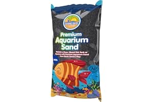 CLASSIC SAND & PLAY Natural Aquarium Sand for Freshwater and Saltwater Tanks, 40 lb. Bag, Improves Filter Life and Filtration Process, Pre-Washed Fine Sand, Black