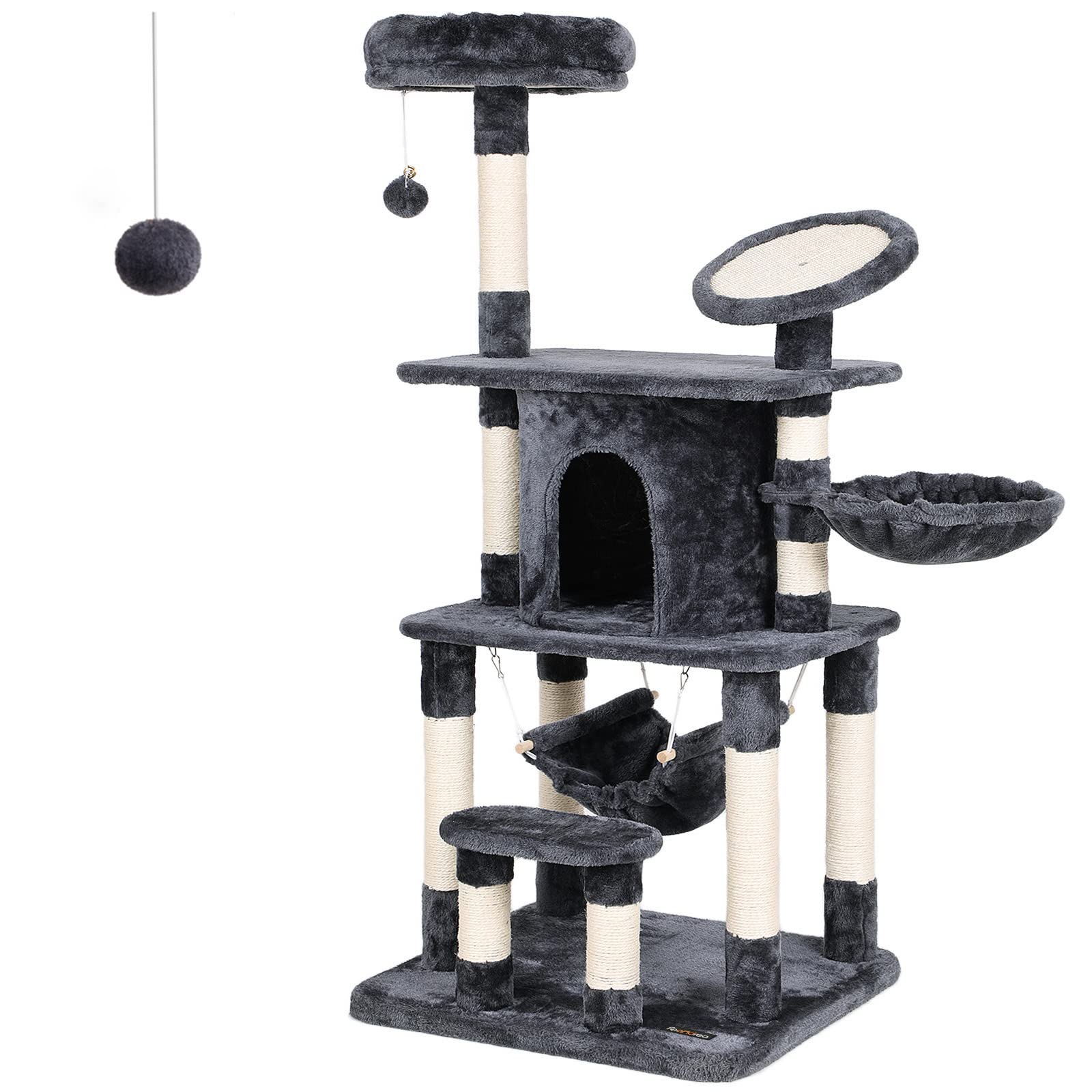 FEANDREA Cat Tree Multi-level Cat Play House Sisal Scratching Pad and Posts PCT25G