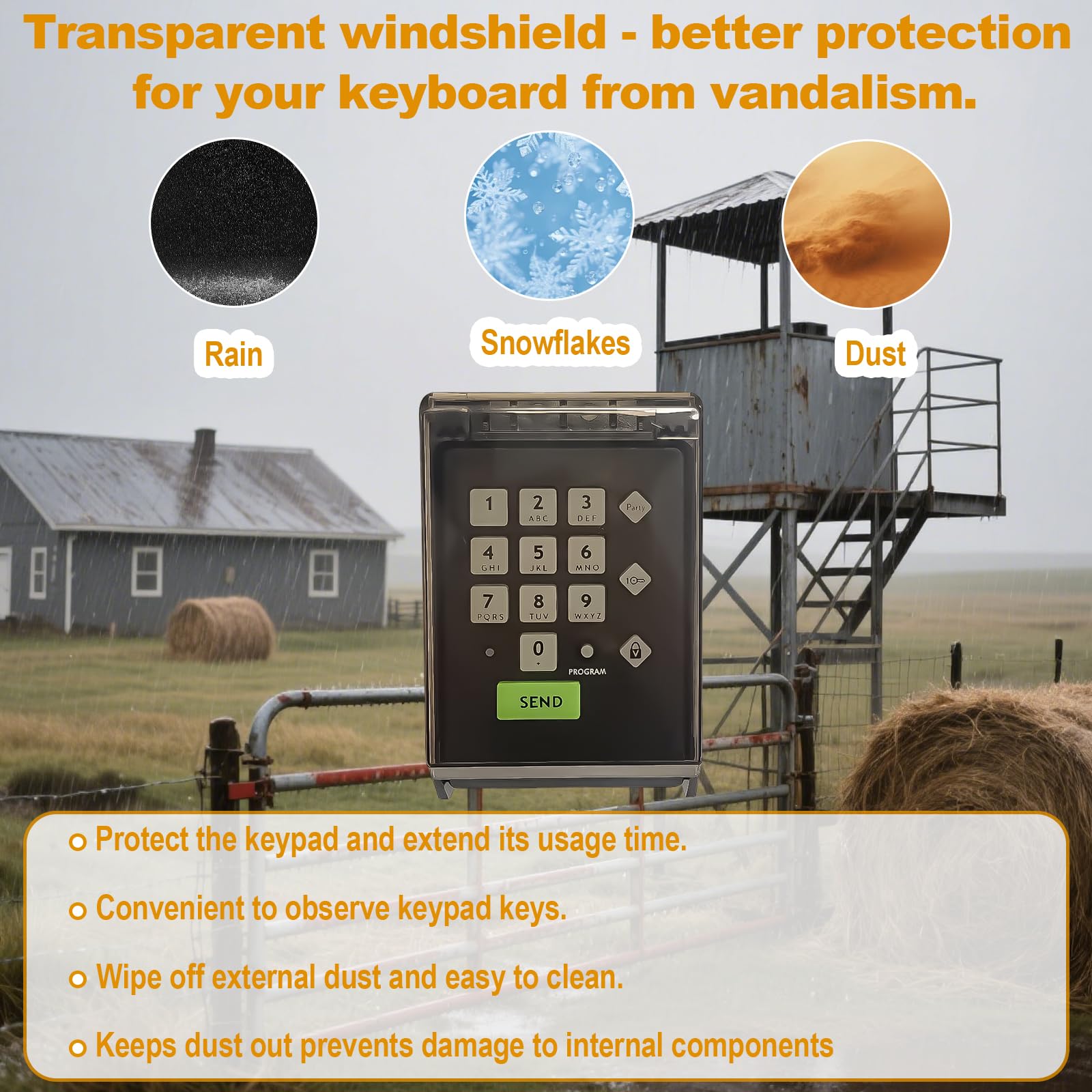 Condition photo showing As Is for ghost gate opener keypad, premium wireless ghost keypad with weatherproof cover for automatic gate o