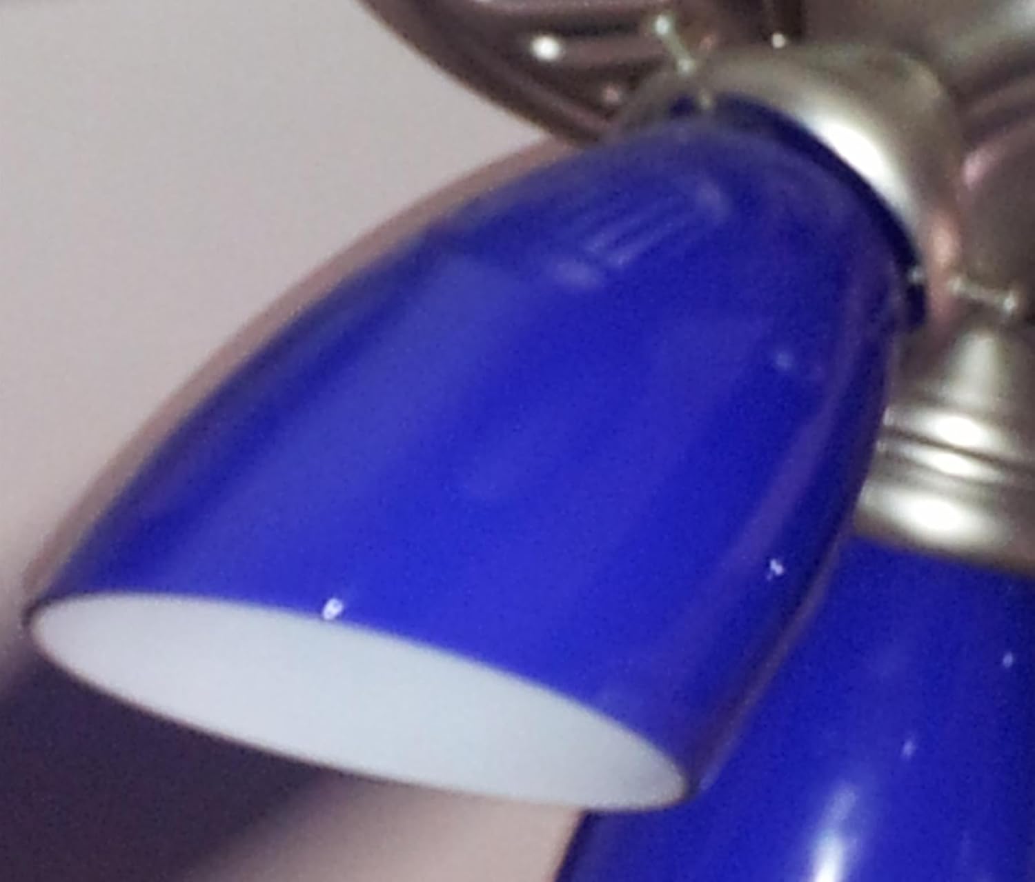 Brushed Steel Cobalt Blue Ceiling Fan Light Globe Ceiling Fan
