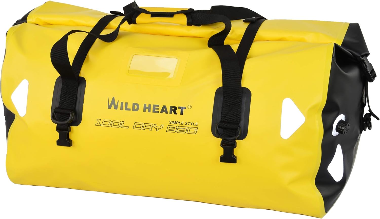 Wild heart Waterproof Bag Duffel Bag 40L 66L 100L with Welded Seams Shoulder Straps, Mesh Pocket for Kayaking Camping - Image 4