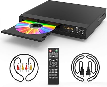 Amazon Jin Hoo Dvdプレーヤー1080pサポート Dvd Cdディスクプレーヤー 再生専用モデル Avケーブル Hdmiケーブル付き 音楽再生 ブラック Cprm対応 リージョン フリーリモコン 録画 番組 テレビ 地上デジタル放送 テレビ プロジェクター接続可能 Dvdプレーヤー 通販