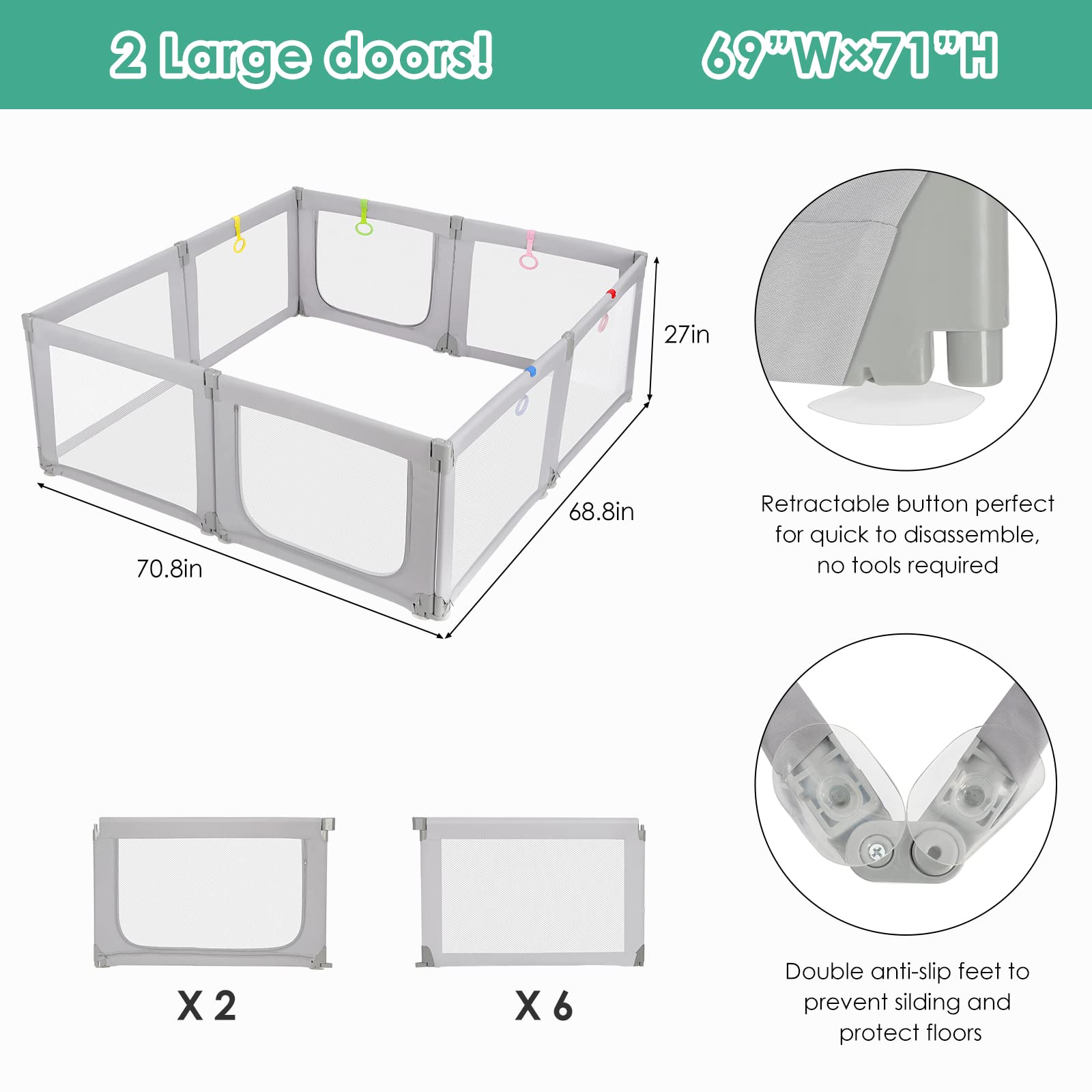 Kidirect Foldable Playpen, 71