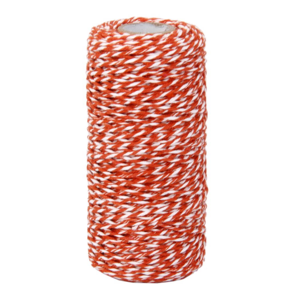100M Wrap Gift Cotton Rope Ribbon Twine Rope Cord String Orange
