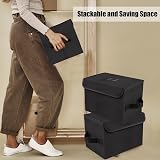 alavisxf xx 7" Vinyl Storage Box 120 Records Foldable Stackable with Lid view 5