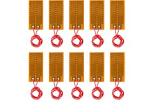 DWEII 10 PCS 25mmx50mm Film Heater Plate Adhesive Pad, PI Heating Elements Film 12V 7W Strip Heater Adhesive Polyimide Heater Plate
