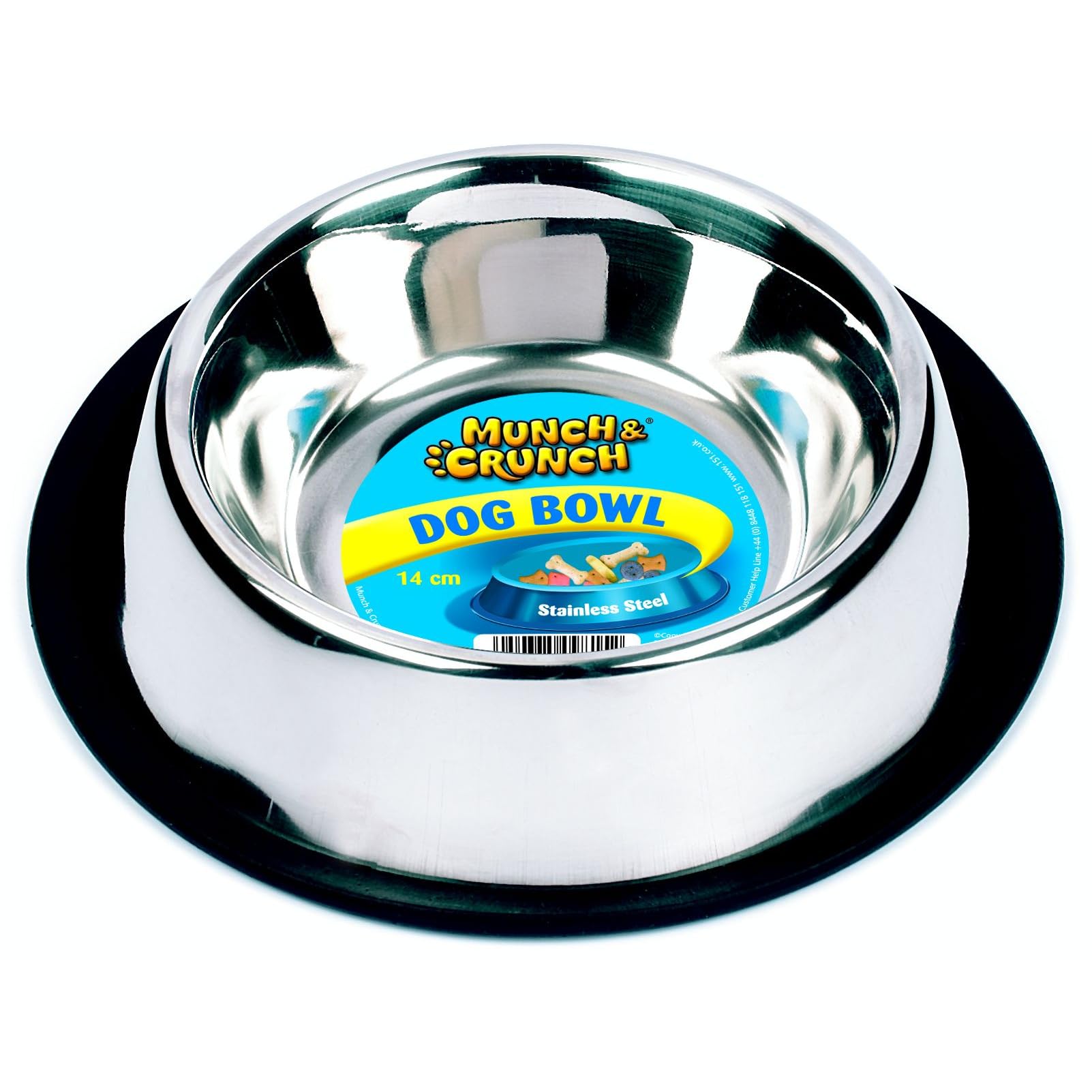 Munch & Crunch Stainless Steel Dog Bowl | 340ml Capacity for Small Dogs & Cats with Anti Slip Base (340ml Pet Bowl)