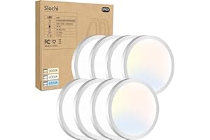 Slochi 8 Pack 6.5Inch Flush Mount LED Ceiling Light Fixture White, 3000k/4000k/6500k 3 Color Selectable Ceiling Lamp, 12W 120