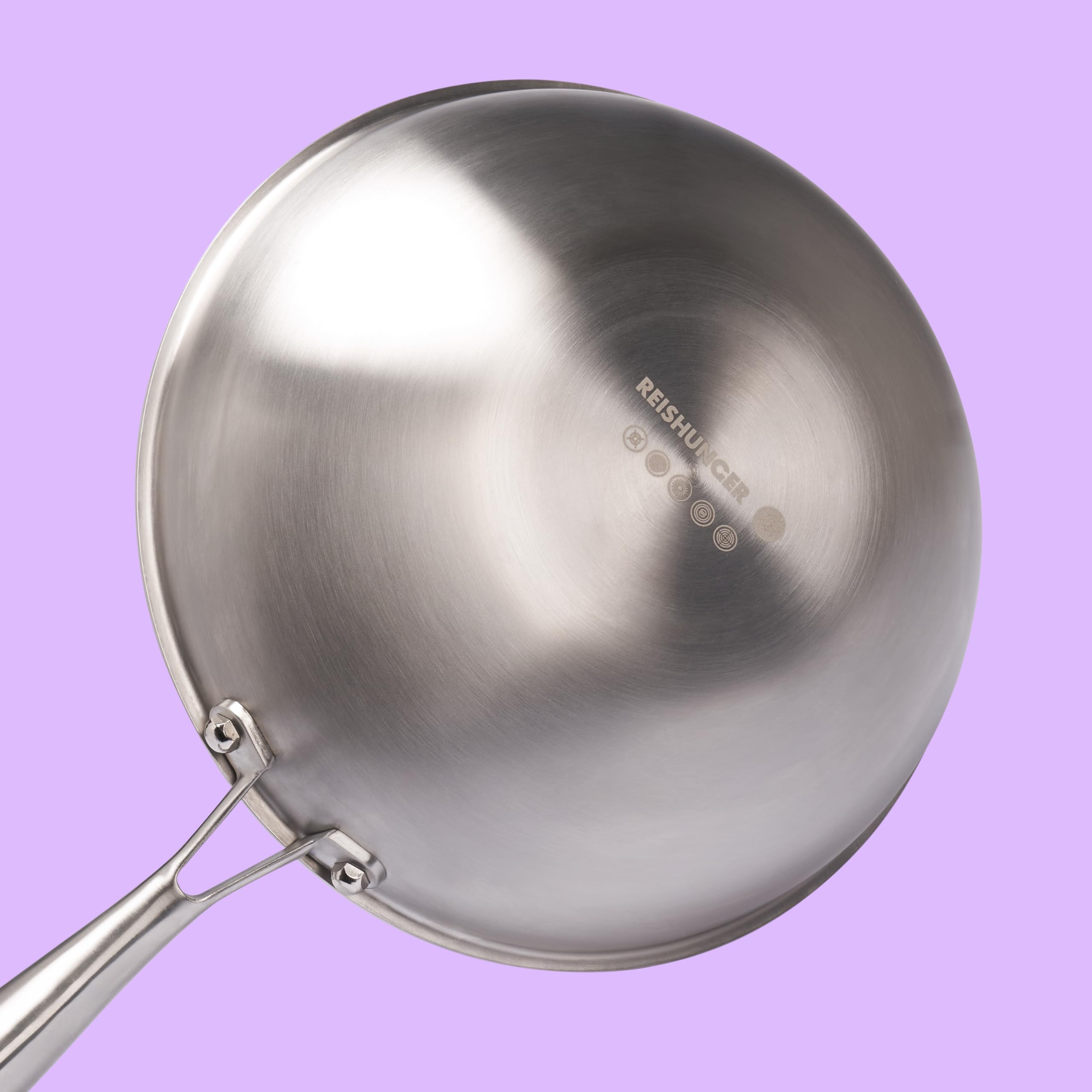 Reishunger Premium Wok aus Edelstahl | 28 cm Durchmesser | Mit Glasdeckel | Für alle Herdarten, Induktionsgeeignet | Wabenstruktur mit Antihaftbeschichtung | Spülmaschinengeeignet, Ofenfest 9
