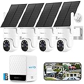 yeewise Solar Security Cameras Wireless Outdoor, 4 Cam-Kit, No Subscription, 4MP Home Security Cameras System with 360° Pan & Tilt, Color Night Vision, Motion Detection, Local Storage, 5G & 2.4G WiFi