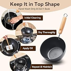 WANGYUANJI 7.1 Inch Hammered Cast Iron Saucepan