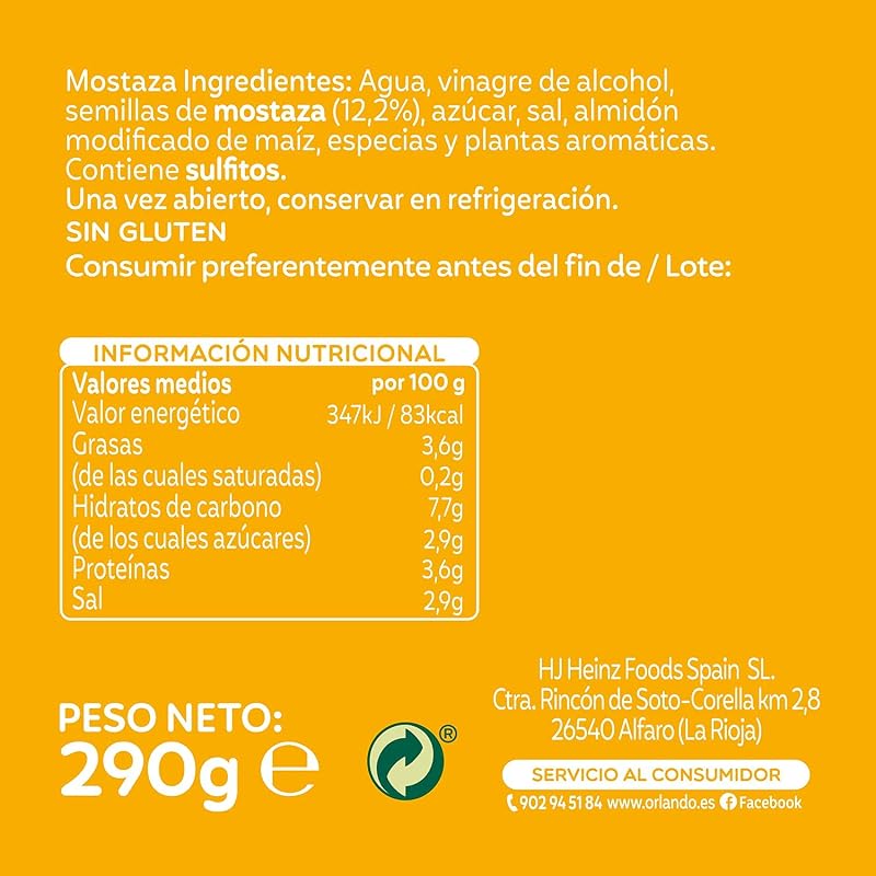 Salsa Mostaza Barrilito 290g sin Gluten