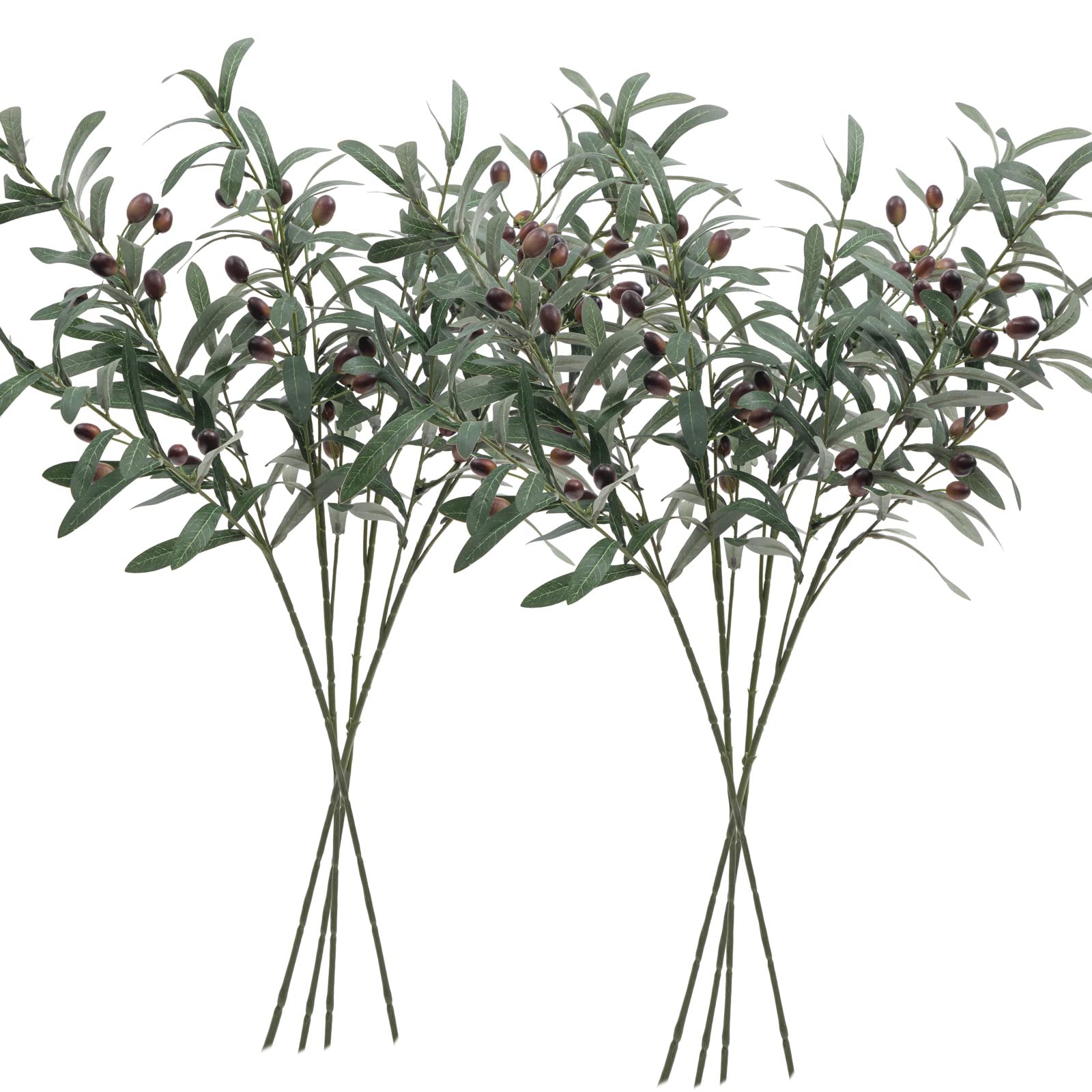 SHACOS 8 PCS Fake Olive Tree Branches Faux Olive Branches for Vase 28 inch Long Stems Artificial Greenery Stems Bulk Green Leaves Plant Twigs Decor
