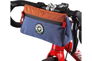Vortika Bike Handlebar Bag, Bicycle Front Bag, Kids Handle Bar Bag, Storage Bag with Shoulder Strap for Men Women Kids Outdoor Road MTB Cycling(Purple+Brown)