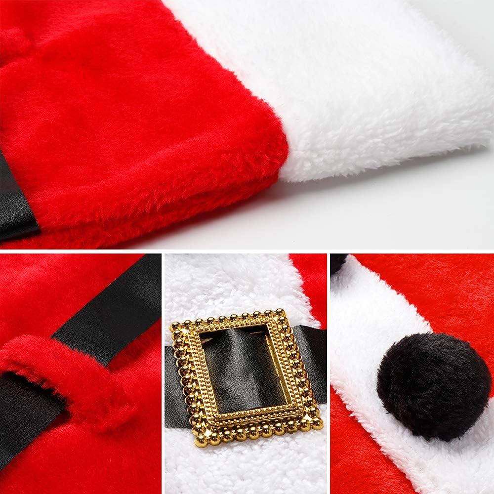 D-FantiX Santa Claus Suit Christmas Chair Covers with Belt Buckle Dining Room Chair Covers Holiday Christmas Decorations Red Set of 4: Home & Kitchen