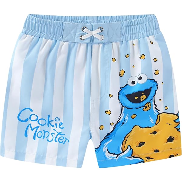 Amazon.com: Sesame Street Cookie Monster Boys UPF 50+ Swim Trunks