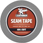 Liquid Rubber Waterproof Seam Tape, Multi-Surface Butyl Tape, 4 in x 50 Ft | Peel and Stick, Waterproof - For RV Roofs, Foundations, Gutters, Ponds &amp; Skylights - Bonds to EPDM, Metal, Wood &amp; Fiberglass