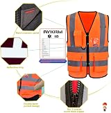 AYKRM Personalised Hi Vis Safety Vest 21 Colors Zipper Pockets EN20471 view 3