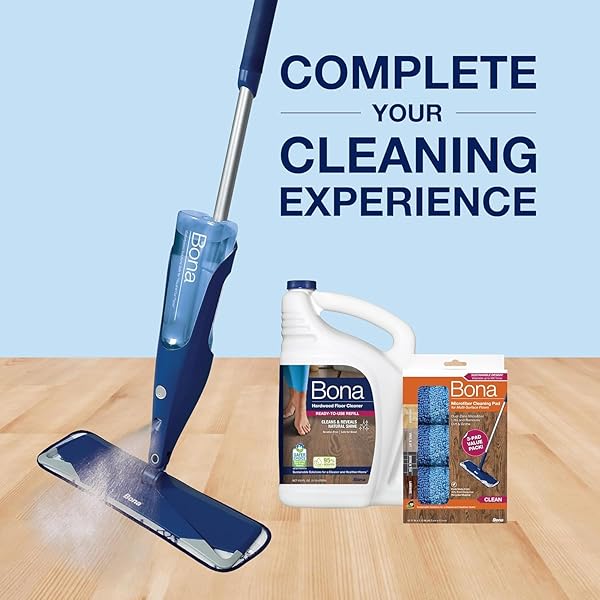 BONA HARDWOOD FLOOR CLEANER SPRAY MOP CARTRIDGE – 34 FL OZ – UNSCENTED – REFILLABLE – RESIDUE-FREE FLOOR CLEANING SOLUTION FOR BONA SPRAY MOPS FOR WOOD FLOORS