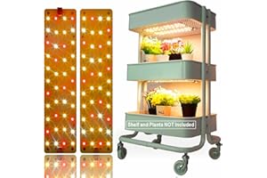 DOMMIA Plant Lights, Full Spectrum 12W(120W Equiv) Ultra-Thin Panel, 84 LEDs Sunlike Plant Lamp with On/Off Switch for Seed Starting, Hydroponics, Succulents & More, Easy to Assemble