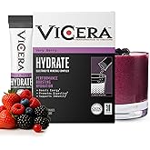 VICERA Electrolyte Powder, Very Berry Flavor, Hydration Packets with Celtic Sea Salt, Magnesium, Calcium, Choline, Potassium, Probiotics and Trace Minerals, Gluten Free Drink Mix, Non GMO, 30 Count
