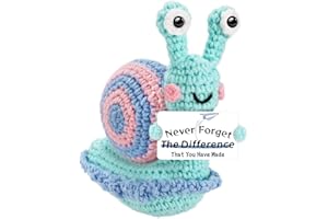 HOEDIA Inspirational Snail Thanksgiving Christmas Gifts for Teacher Coworker Employee or People with Depression, Unique Positive Crochet Animals, Thank You Present Home Decorations for Birthday Retirement