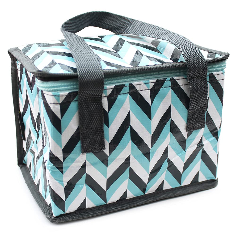 Fashion Stationery Lunch Bag Insulated Cooler Kids Adults Folding Reusable Pack Lunch Bags for Girls Boys Kids Picnic Bag (Mint)