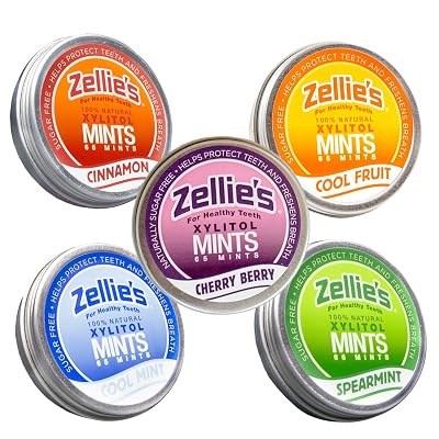 Zellies Mints, 100% Sugar Free, Assortment Bundle, 325 Pieces, 5 Tins