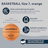 Hudora Basketball Size 7 Orange Uninflated Rubber Indoor Outdoor Grippy view 2