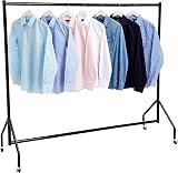 Amazon Basics Clothing Rack with Wheels Heavy Duty 72 x 60 Inches Black view 2