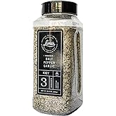 Livia’s Salt Pepper Garlic Seasoning | Award-Winning SPG Seasoning with Kosher Salt, Coarse Black Pepper & Garlic for Steak, Chicken, Burgers & Veggies | All Purpose BBQ Rub for Grilling | 28.4 oz