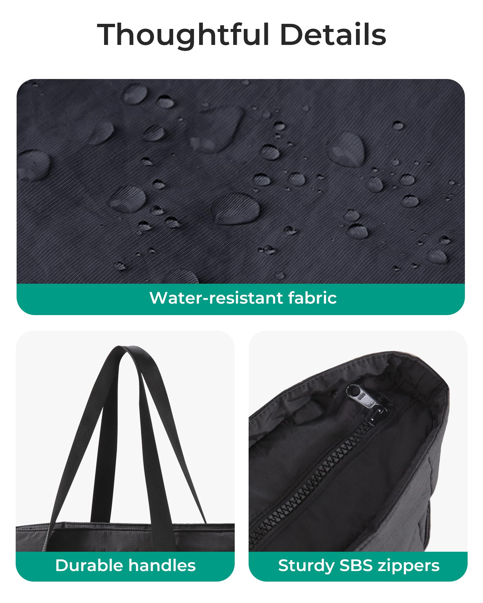 BAGSMART Tote Bag for Women, Tote Bag with Zipper Work Tote with Compartments Nurse Shoulder Hanbag for Travel, Gym