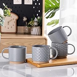 GBHOME 15OZ Stackable Coffee Mugs, Ceramic Coffee