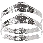 Modestone 4 Pc Shiny Metal Filigree Boot Caps: 2 x Heel + 2 x Toe Silver