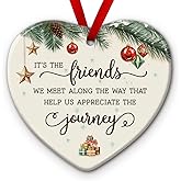 KILYHOME Best Friend Journey Christmas Ornament – Heart Shaped Holiday Tree Decor, Friendship Keepsake, Christmas Tree Hanging Decoration – Xmas Gift Ideas, for Besties, Coworkers, Family