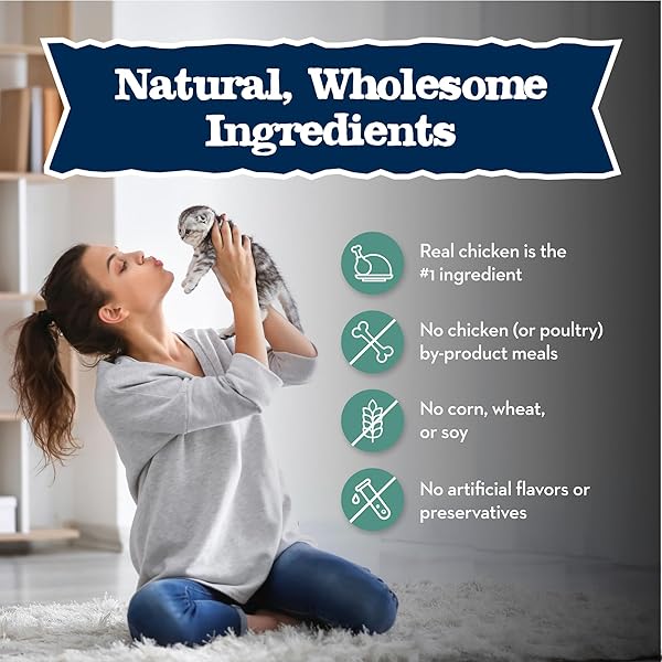BLUE BUFFALO BABY BLUE NATURAL GRAIN-FREE DRY FOOD FOR KITTENS, HEALTHY GROWTH FORMULA WITH DHA, HIGH-PROTEIN SAVORY CHICKEN RECIPE, 4.5-LB. BAG