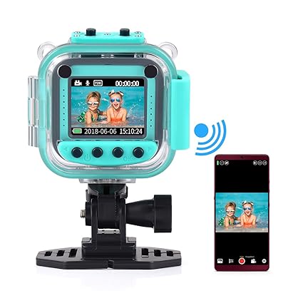Funkprofi Kinder Digitalkamera WiFi Wasserdicht Kids Aktion Kamera Aktioncam Kidizoom Camera HD 1080P Cam Sport Kamera Camcor