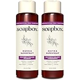 Soapbox Biotin & Superfruit Shampoo & Conditioner Set with Vegan Collagen, Aloe and Shea Butter, Pack of 2 Harsh Sulfate Free, Paraben & Silicone Free, 16 Ounces Each
