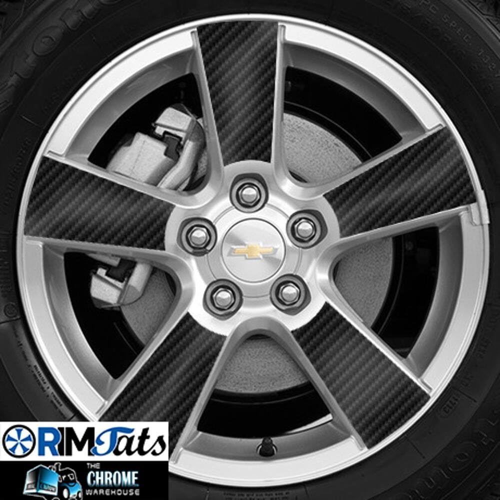 Fits 2014 CHEVY CRUZE 1LT 16'' Wheels-BLACK CARBON FIBER RimTats (Vinyl Graphics-GR�FICOS DE VINILO)