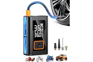 LYTFEI Tire Inflator Portable Air Compressor,150 PSI Bike Tire Pump - Compact Air Pump for Car Tires,Bicycle,Motorcycle,Ball,Rechargeable Tire Inflator with Digital Pressure Gauge and LED Lighth